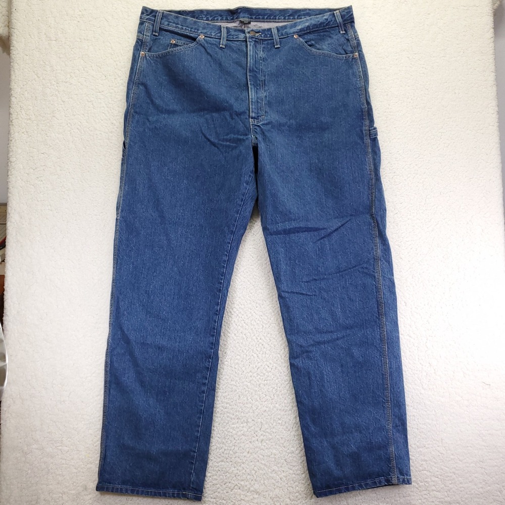 Dickiesβ Mens Relaxed Fit Carpenter Jeans Straight Leg Blue Denim 44x34 1993SNB